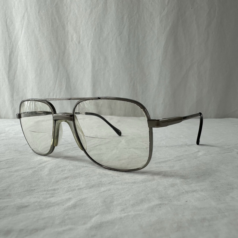Luxottica Vintage Natural Silver Aviator Sunglasses Eye Glasses Frames 54-19 140 - Picture 6 of 14